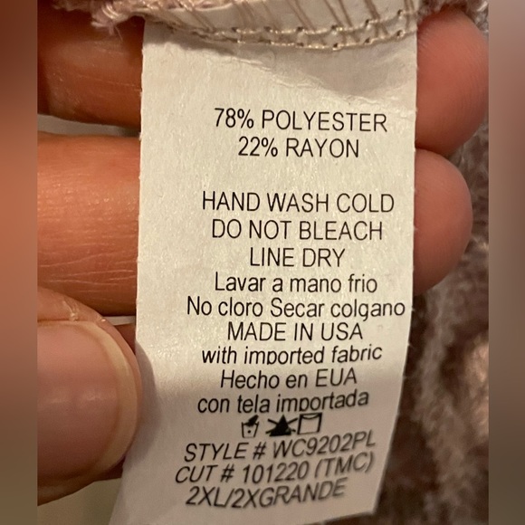 Light Pink Woven Knit Dolman Maternity Plus Cover Up  -Size: 2X - Picture 4 of 7